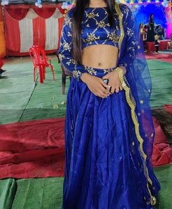 Blue Embroidered Lehenga Set