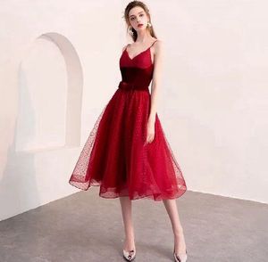Red flared dress