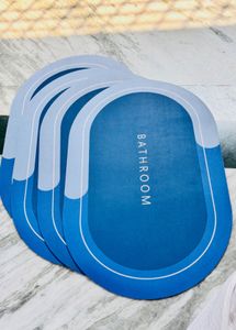 Set of Blue Bathroom Mats