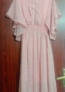 Pink Floral Midi Dress