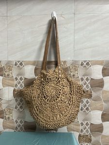 Boho Woven Straw Shoulder Bag