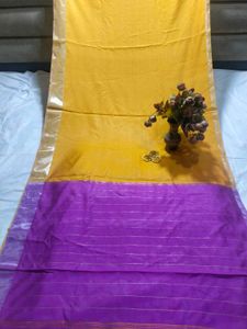 New Mustard Yellow Saree