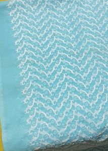 Unstchd Light Blue Chikankari suit piece