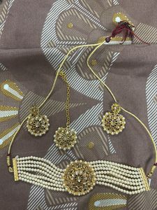 Elegant Pearl & Kundan Choker Set