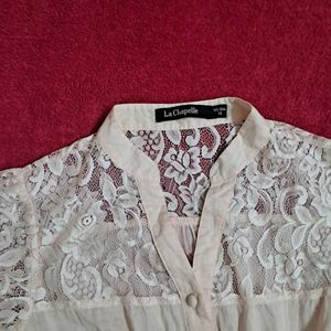Y2k Vintage Sheer Lace Button-Up Top