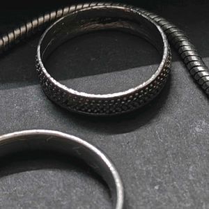 Silver Bracelet &amp; Rings Set