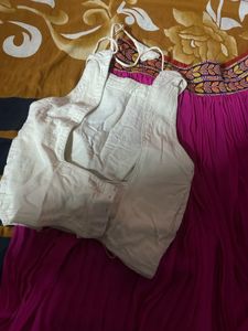 Navratri chaniya choli pink and white