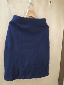 Navy Blue A-Line Skirt