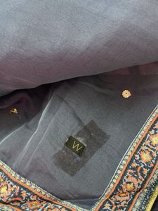 organza dupatta with sequence work four side print