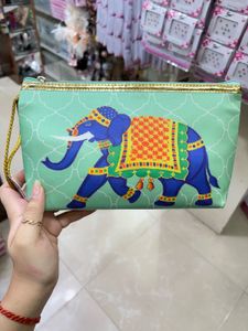 Elephant Print Cosmetic Pouch any1