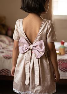 Beautiful cotton silk frock with Bow back