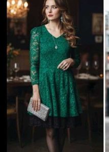 Elegant Green Lace Dress