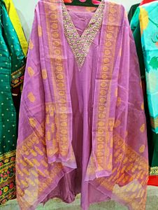 Beautiful Purple Kurta Set with Dupatta