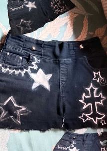 Unique Star Print Denim Jeans