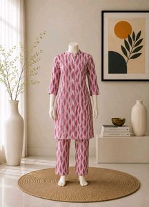 Pink Floral Kurta Set for Women