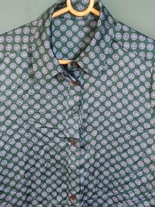 Vintage Patterned Button-Down Shirt