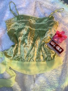 Light Green Silky Cami Top