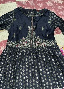 Elegant Dark Blue Printed Kurta
