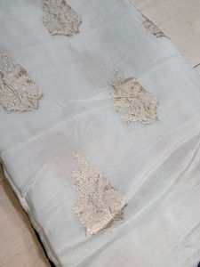 Beautiful Cyan Brocade Blouse WITH BLOUS