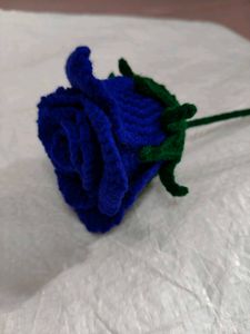 Handmade Crochet Blue Rose