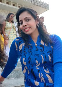 Blue Patterned Knit Dress 10/10
