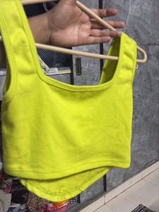 Vibrant Neon Green Corset Top