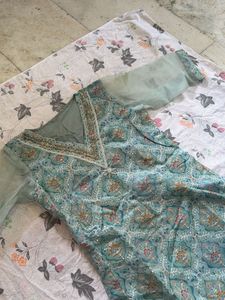 Beautiful Teal Embroidered Kurta Set