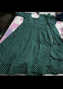 Elegant Green Striped Kurta Set with Dupatta