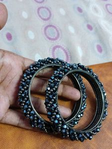 Elegant Black Beaded Bangles