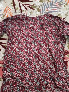 Red Paisley Print Kurta