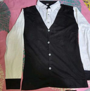 Black And White Long Sleeve T-Shirt