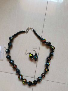 Beaded Necklace and Earring Set