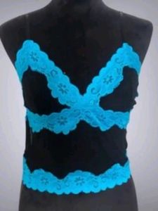 Black & Blue Lace Bra
