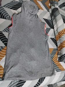Sleeveless Grey Hoodie Vest