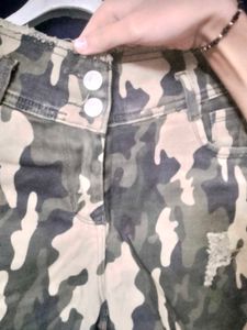 Camo Denim Shorts