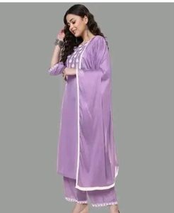 New 5xl Elegant Lavender Kurta Set with Dupatta