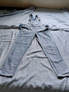 Distressed Denim Overalls