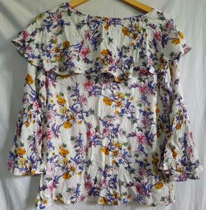 Floral Print Peplum Top