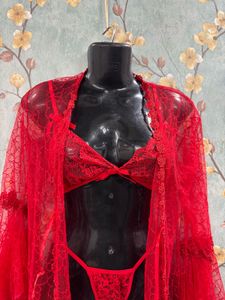 Red Lace Lingerie Set 🍒♥️