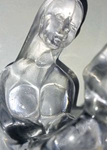 Royal Crystal Mother&amp;Child Statue with Ring Holder