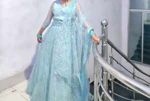 Stunning Blue Sequined Lehenga Choli