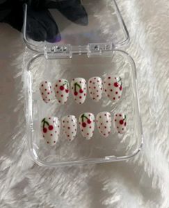 Red cherry nails 🍒