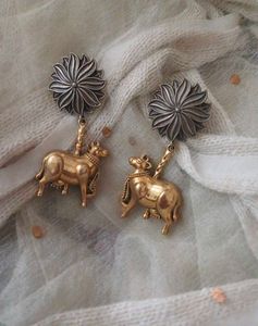 Brass nandi Design Dangle Earrings