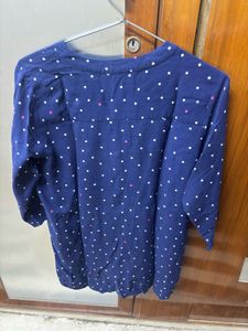 Chic Navy Polka Dot Top