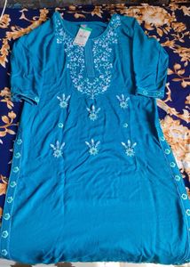 Blue Embroidered Kurta