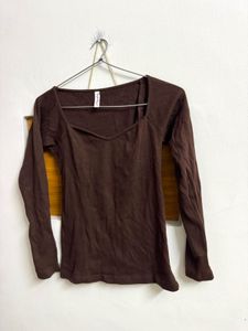 Brown Long Sleeve Top