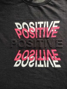 Charcoal Black T-Shirt with "POSITIVE" Print