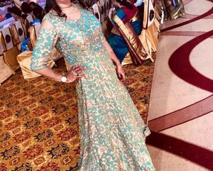 Heavy Ethnic Designer Gown With Cut Sleeves