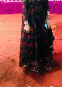 Elegant Black Floral Gown