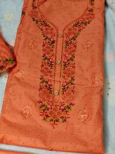Pink Unstitched Dress Material